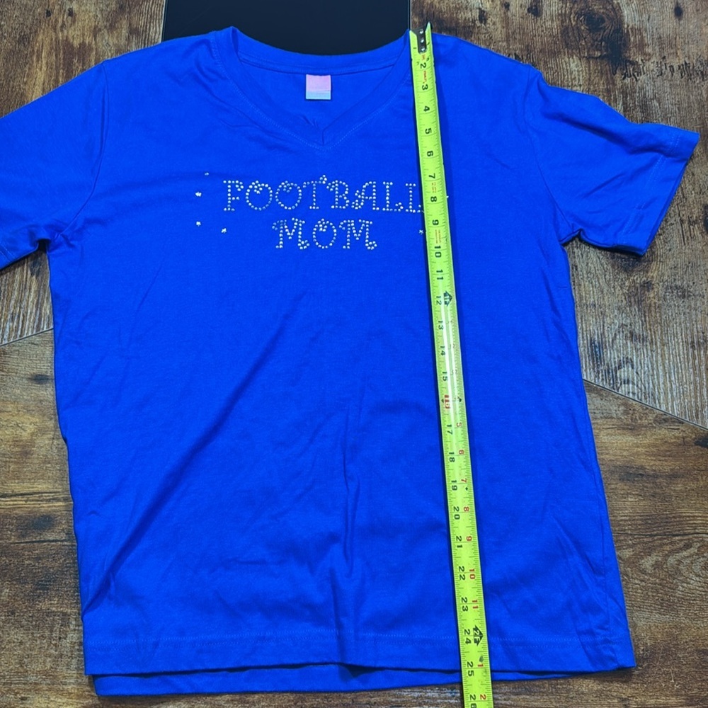 Blue Football Mom Short Sleeve Tee NWOT